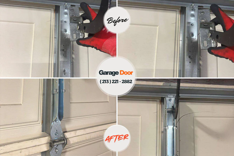 Before and after: garage door repair Elk Grove, CA